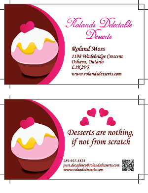 Diseño de Tarjeta de Presentación por Creative hub para Roland's Delectable Desserts | Diseño: #1976978