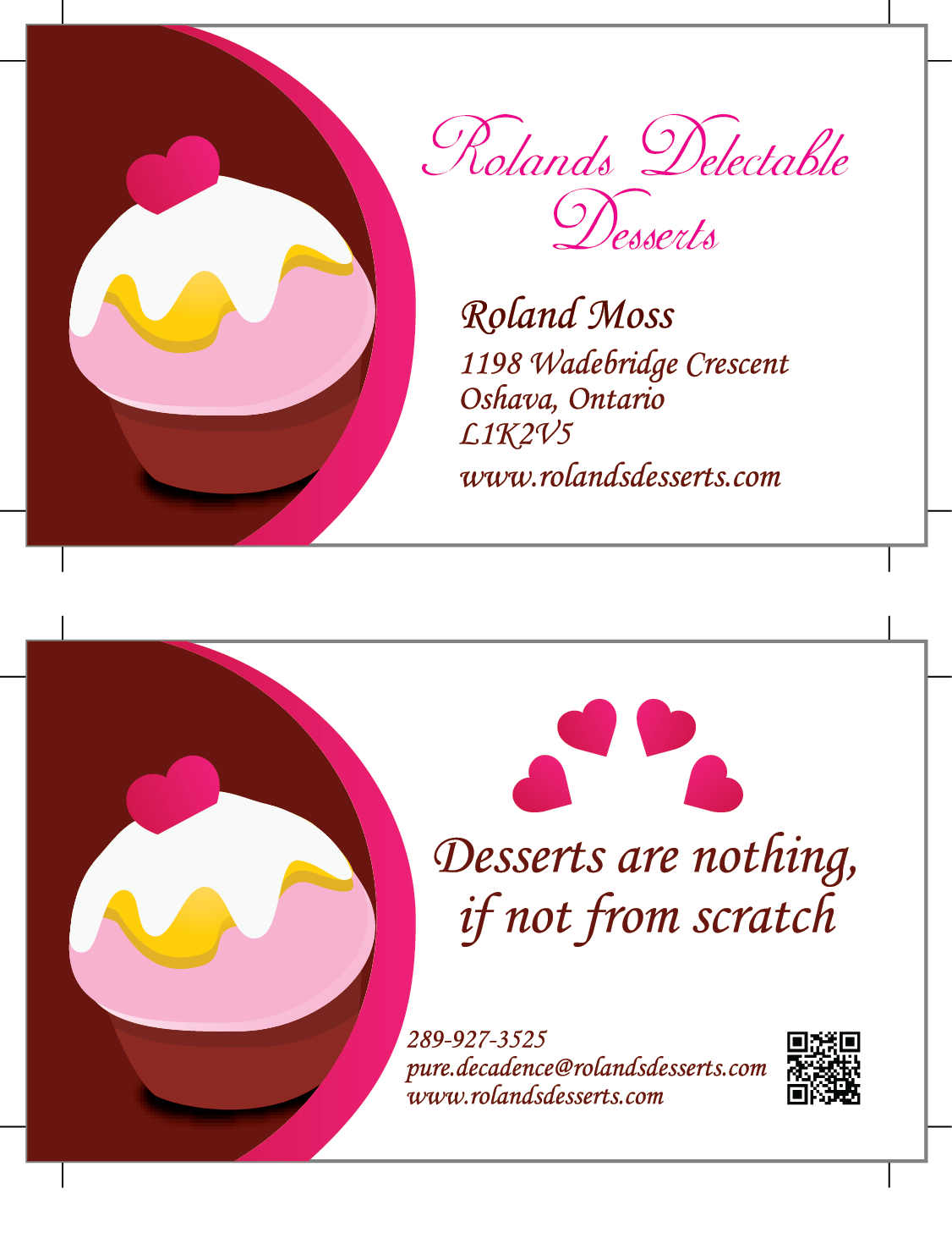 Business Card Design by Creative hub for Roland's Delectable Desserts | Design #1977039