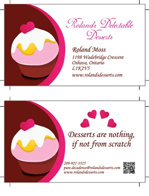 Diseño de Tarjeta de Presentación por Creative hub para Roland's Delectable Desserts | Diseño: #1977039