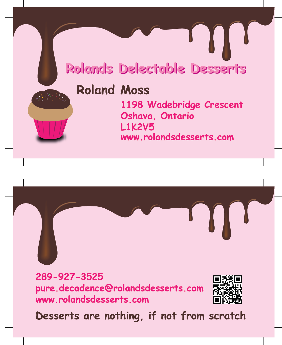 Business Card Design by Creative hub for Roland's Delectable Desserts | Design #1977416