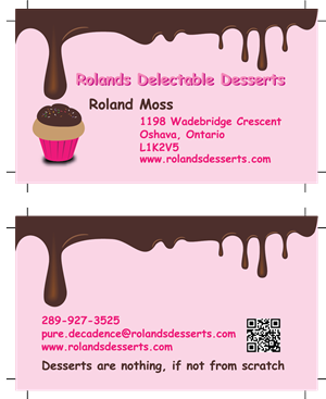 Diseño de Tarjeta de Presentación por Creative hub para Roland's Delectable Desserts | Diseño: #1977416