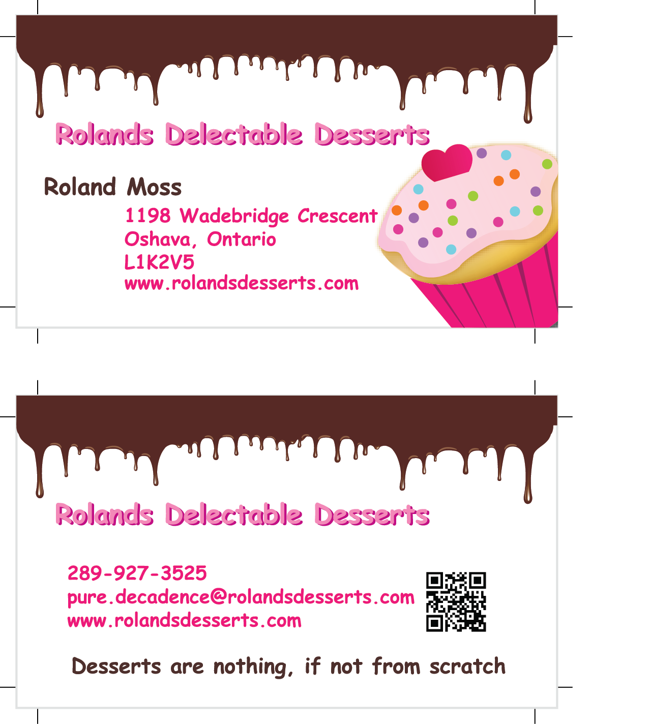 Business Card Design by Creative hub for Roland's Delectable Desserts | Design #1977458