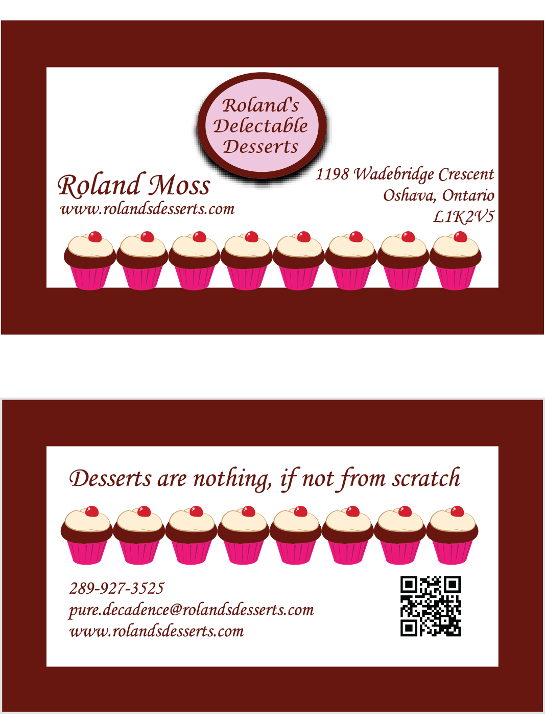 Business Card Design by Creative hub for Roland's Delectable Desserts | Design #1979327