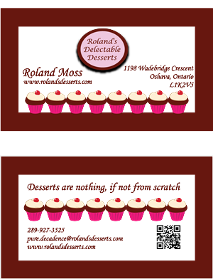 Diseño de Tarjeta de Presentación por Creative hub para Roland's Delectable Desserts | Diseño: #1979327