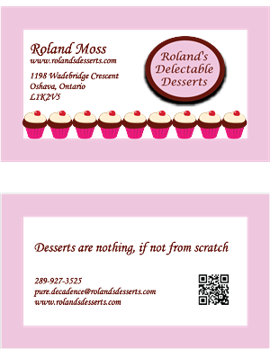 Diseño de Tarjeta de Presentación por Creative hub para Roland's Delectable Desserts | Diseño: #1979361