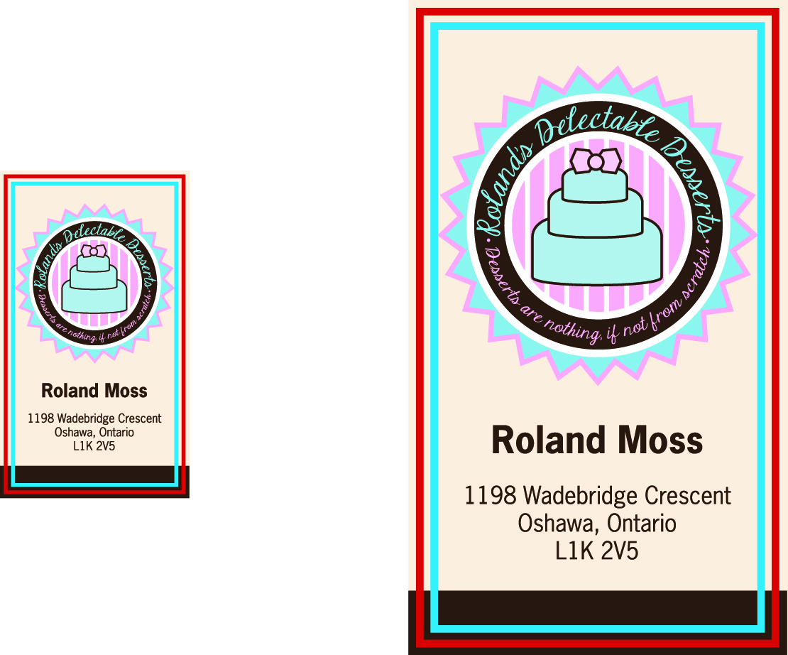 Business Card Design by Leticia for Roland's Delectable Desserts | Design #1941661