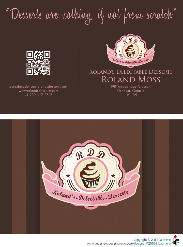 Diseño de Tarjeta de Presentación por Messaoudi Wissem para Roland's Delectable Desserts | Diseño: #2027454
