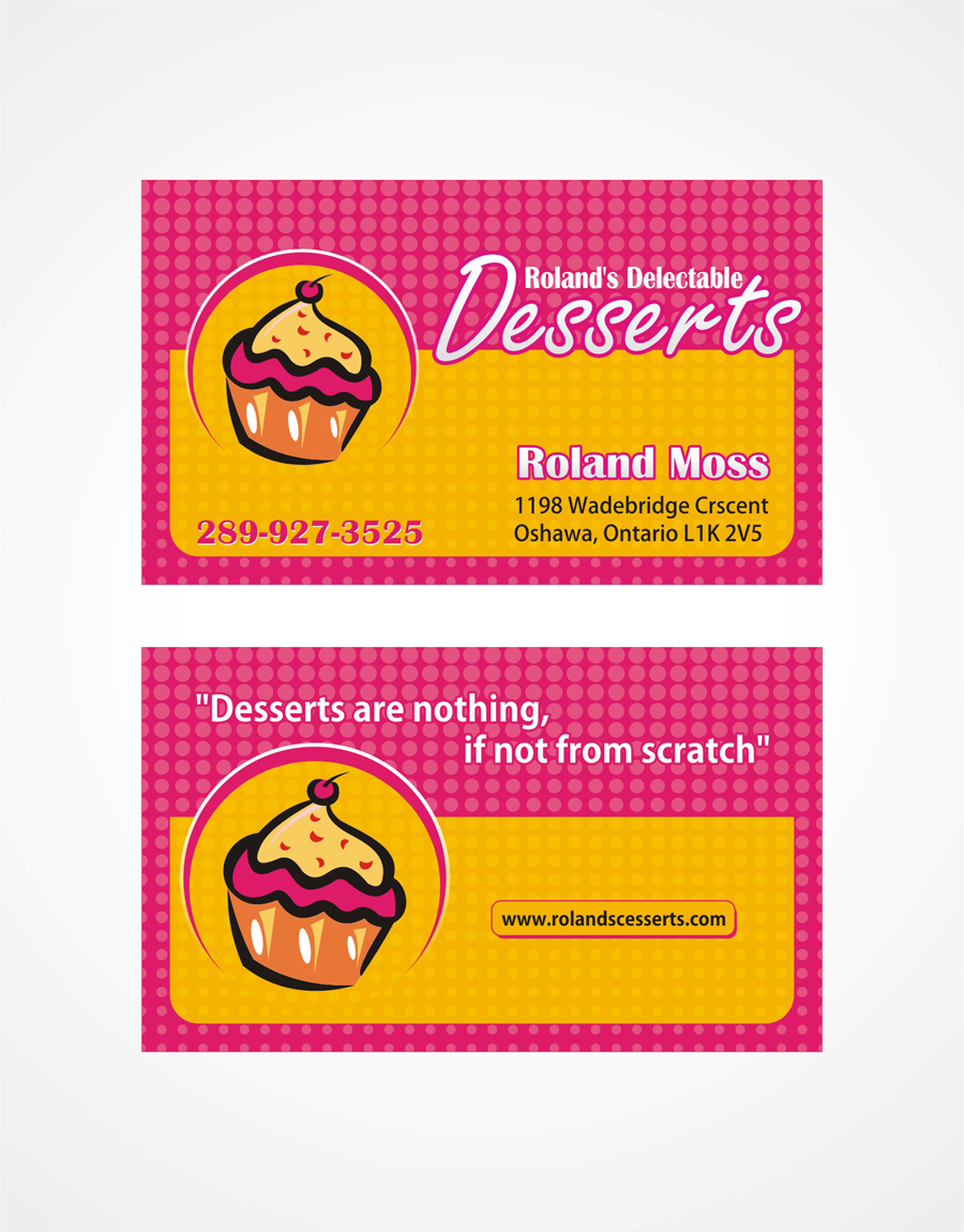 Business Card Design by Pratham Panchal for Roland's Delectable Desserts | Design #1951009