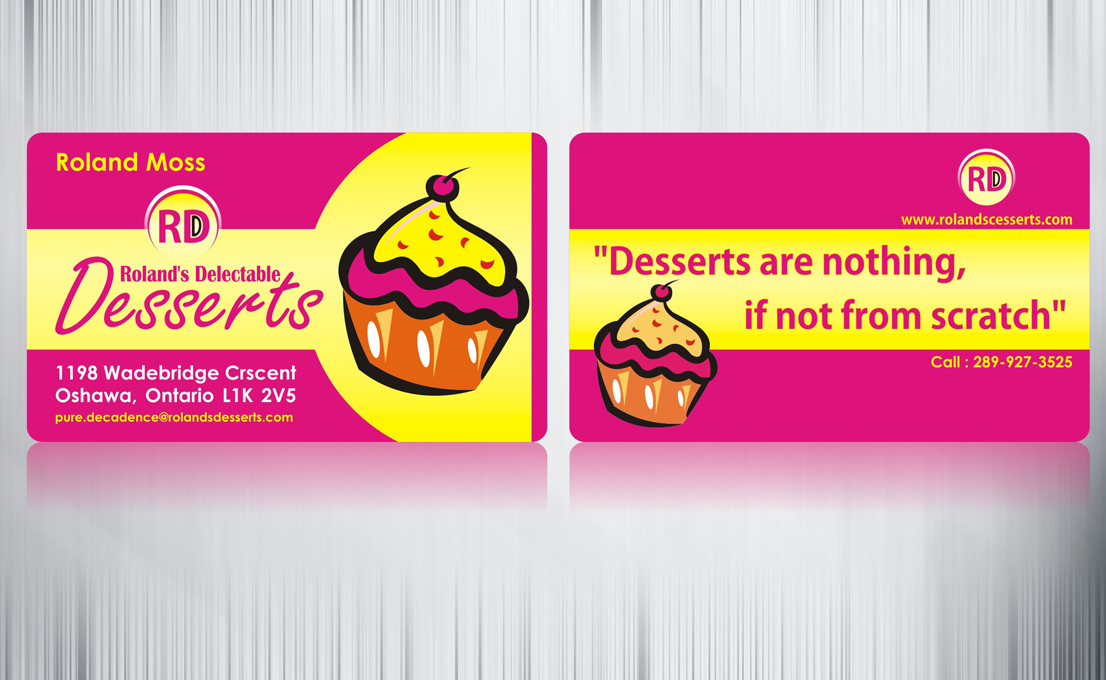 Business Card Design by Pratham Panchal for Roland's Delectable Desserts | Design #1955268