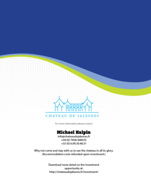 Brochure Design by Akhter Rasool for Chateau de Jalesnes  | Design: #7926740