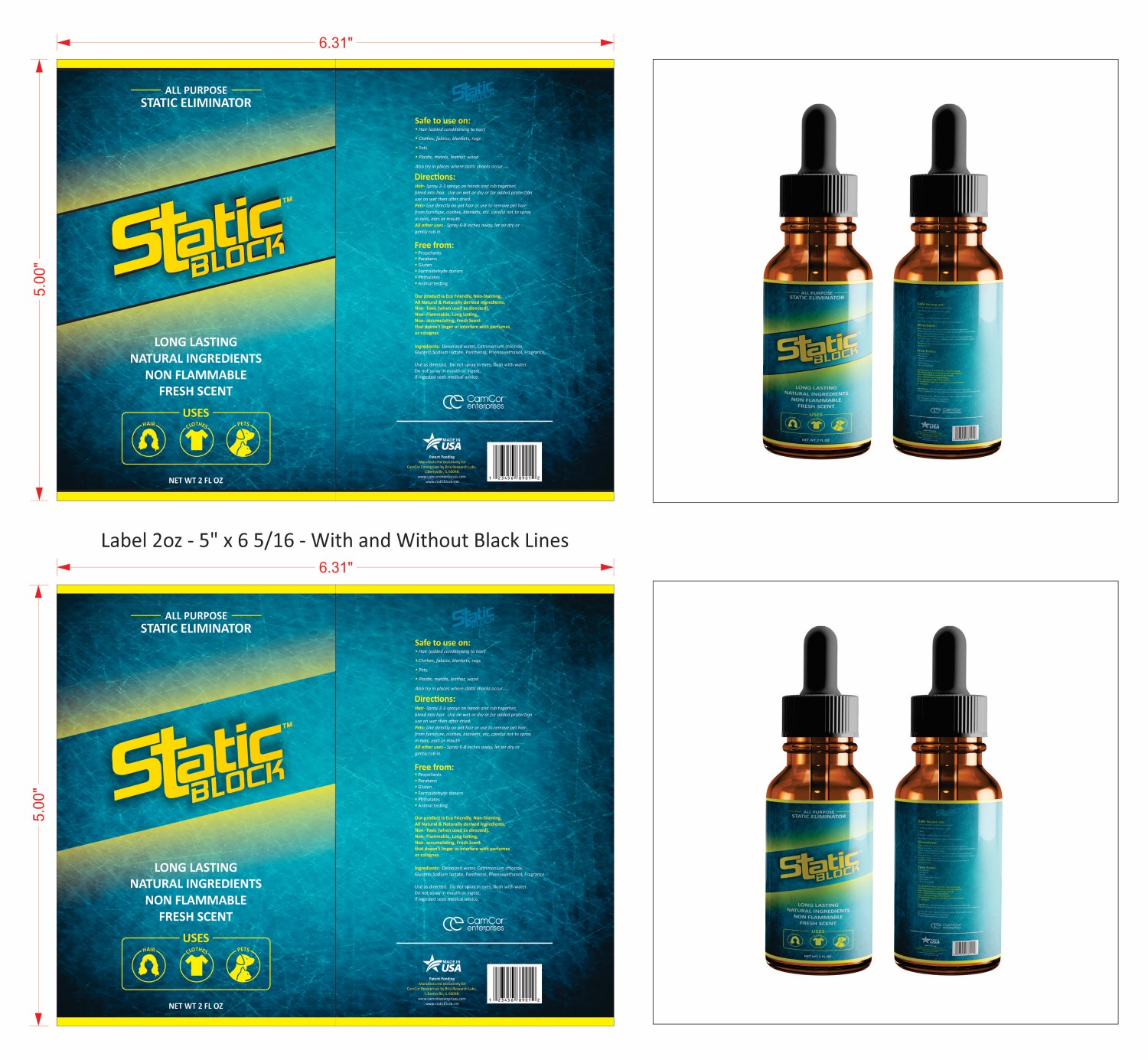 Label Design by DG for CamCor Enterprises Inc | Design #9379882