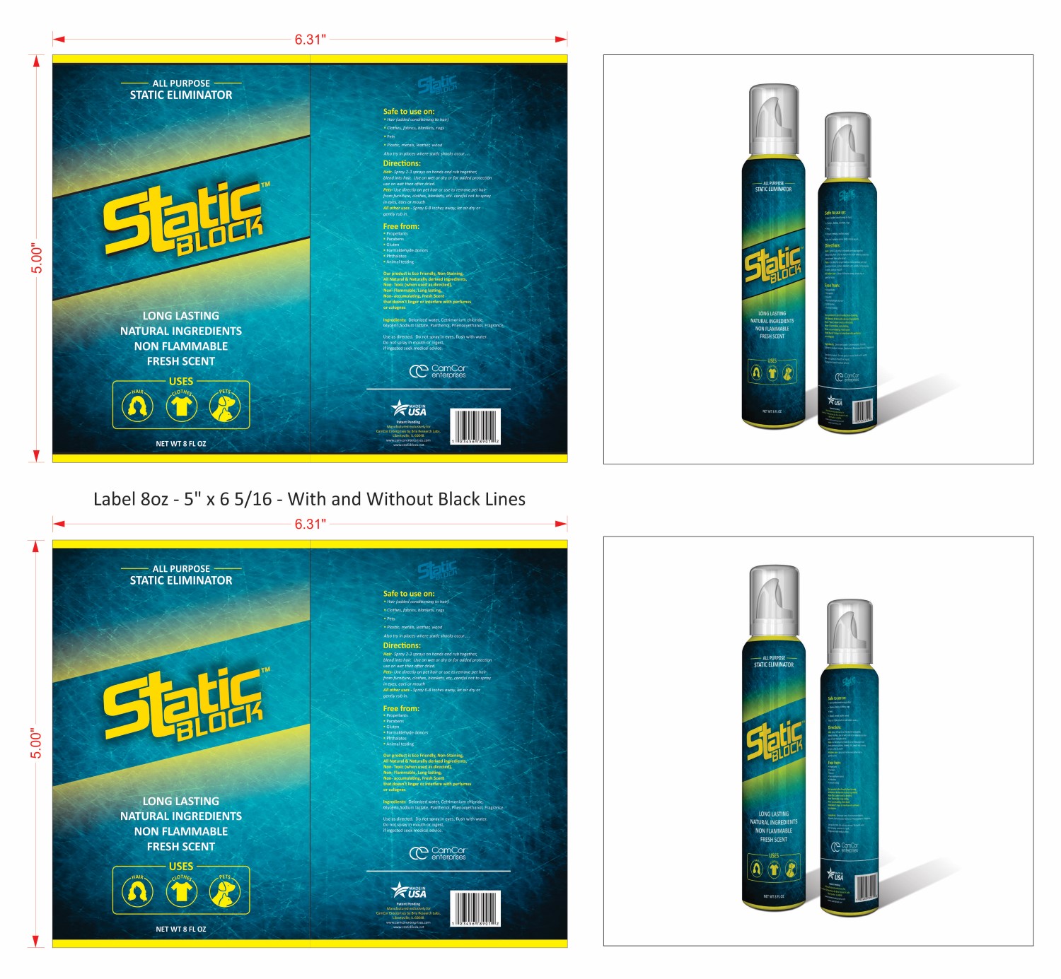 Label Design by DG for CamCor Enterprises Inc | Design #9379883