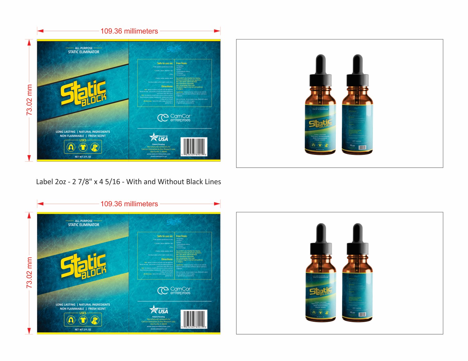 Label Design by DG for CamCor Enterprises Inc | Design #9379884