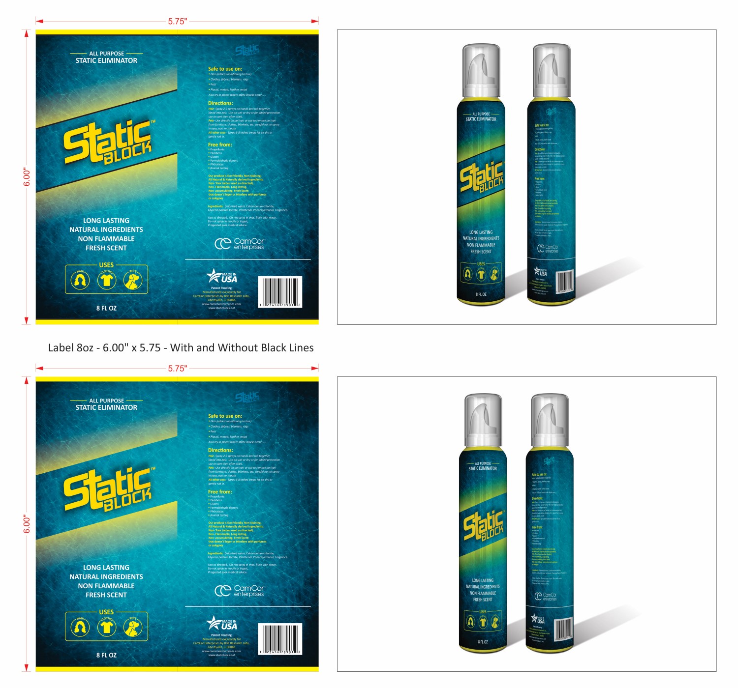 Label Design by DG for CamCor Enterprises Inc | Design #9389856