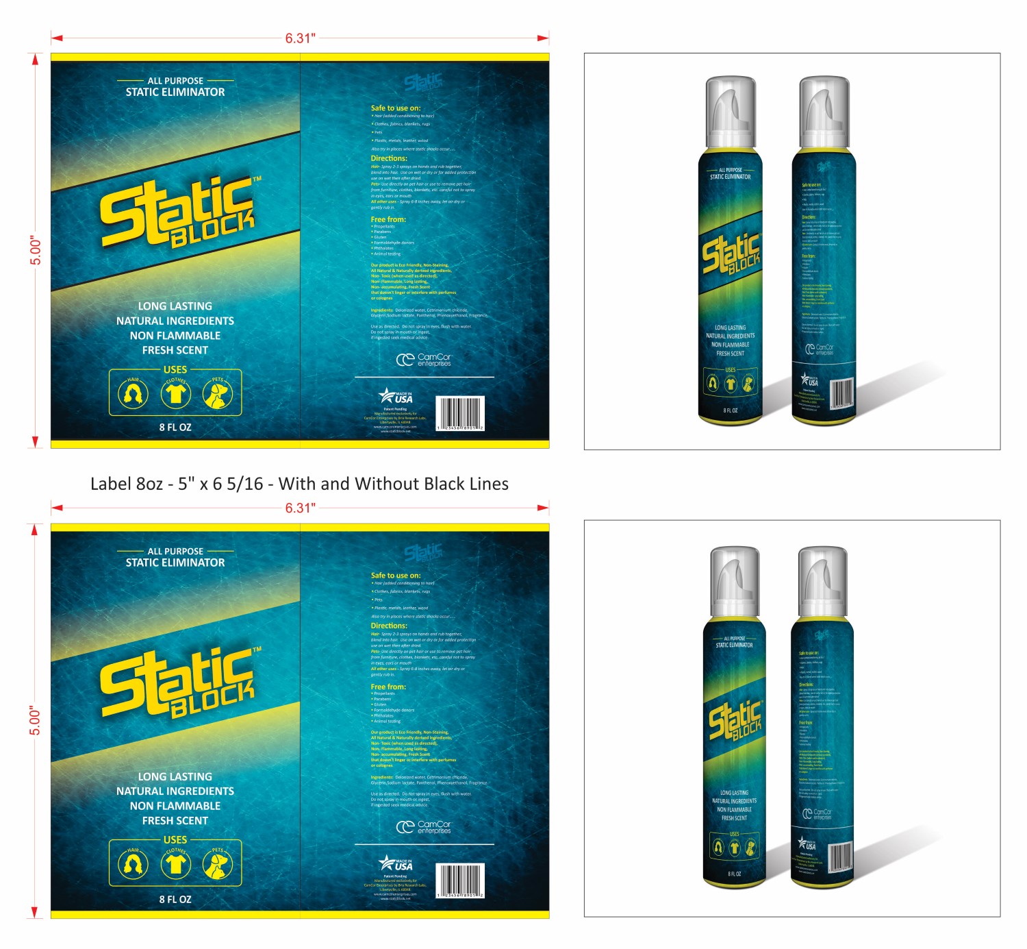 Label Design by DG for CamCor Enterprises Inc | Design #9389857