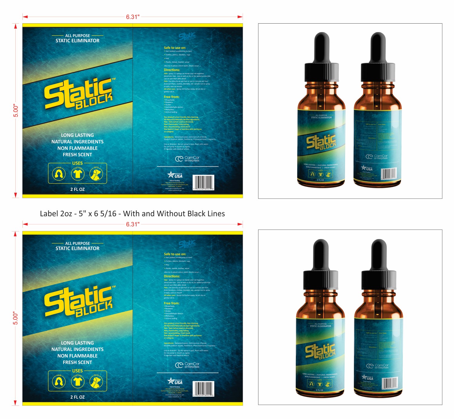 Label Design by DG for CamCor Enterprises Inc | Design #9389858