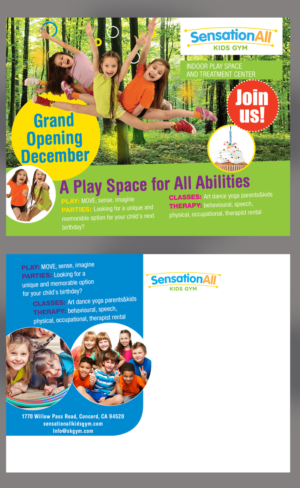  A postcard needed for a kids gym | Postcard Design by INGA DESIGN