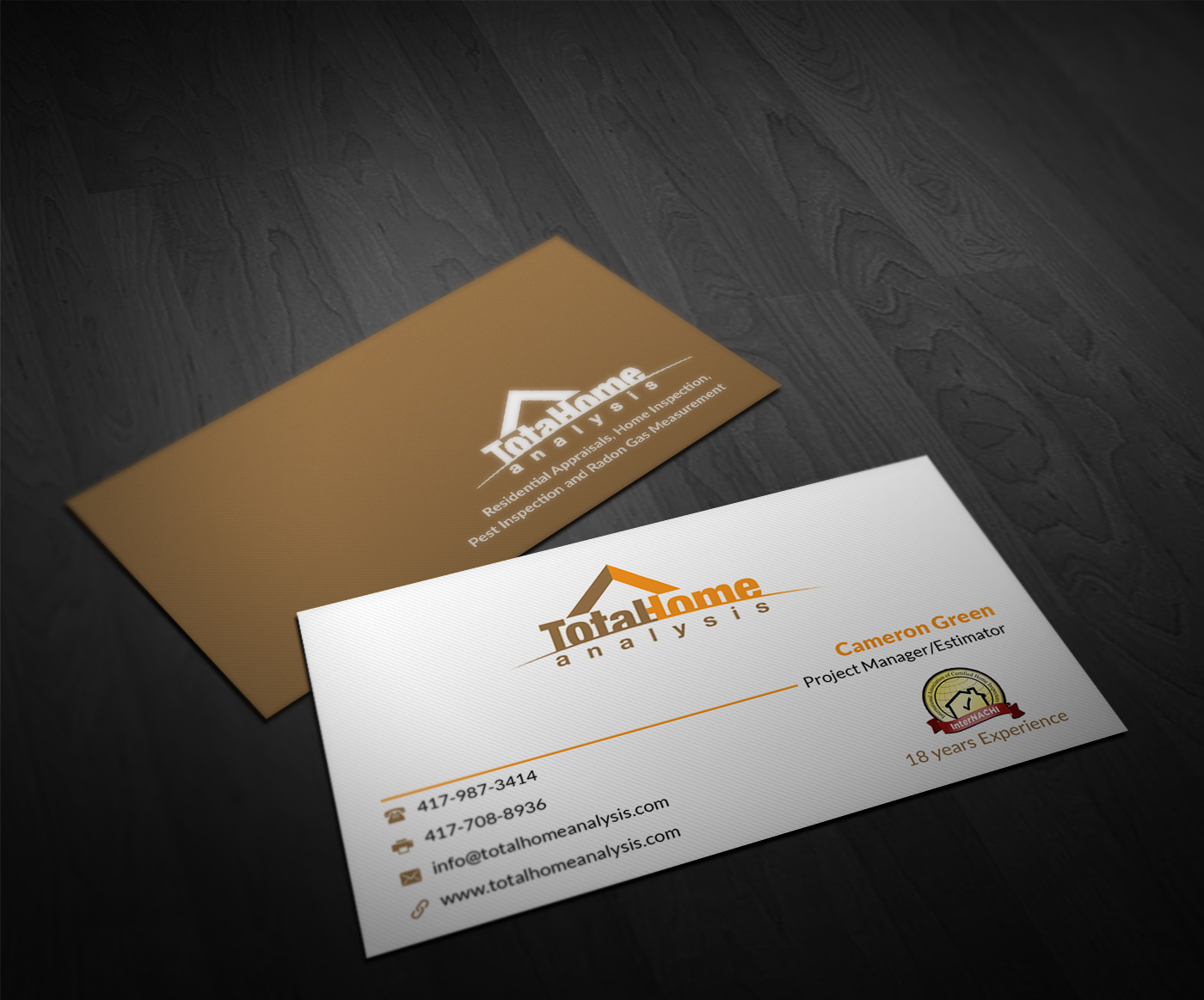 Business Card Design by Pointless Pixels India for Total Home Analysis | Design #7889077