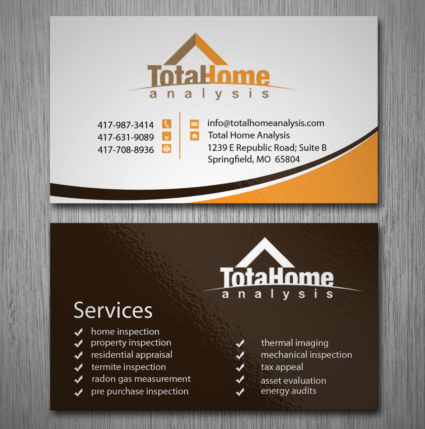 Business Card Design by Lanka Ama for Total Home Analysis | Design #7886157