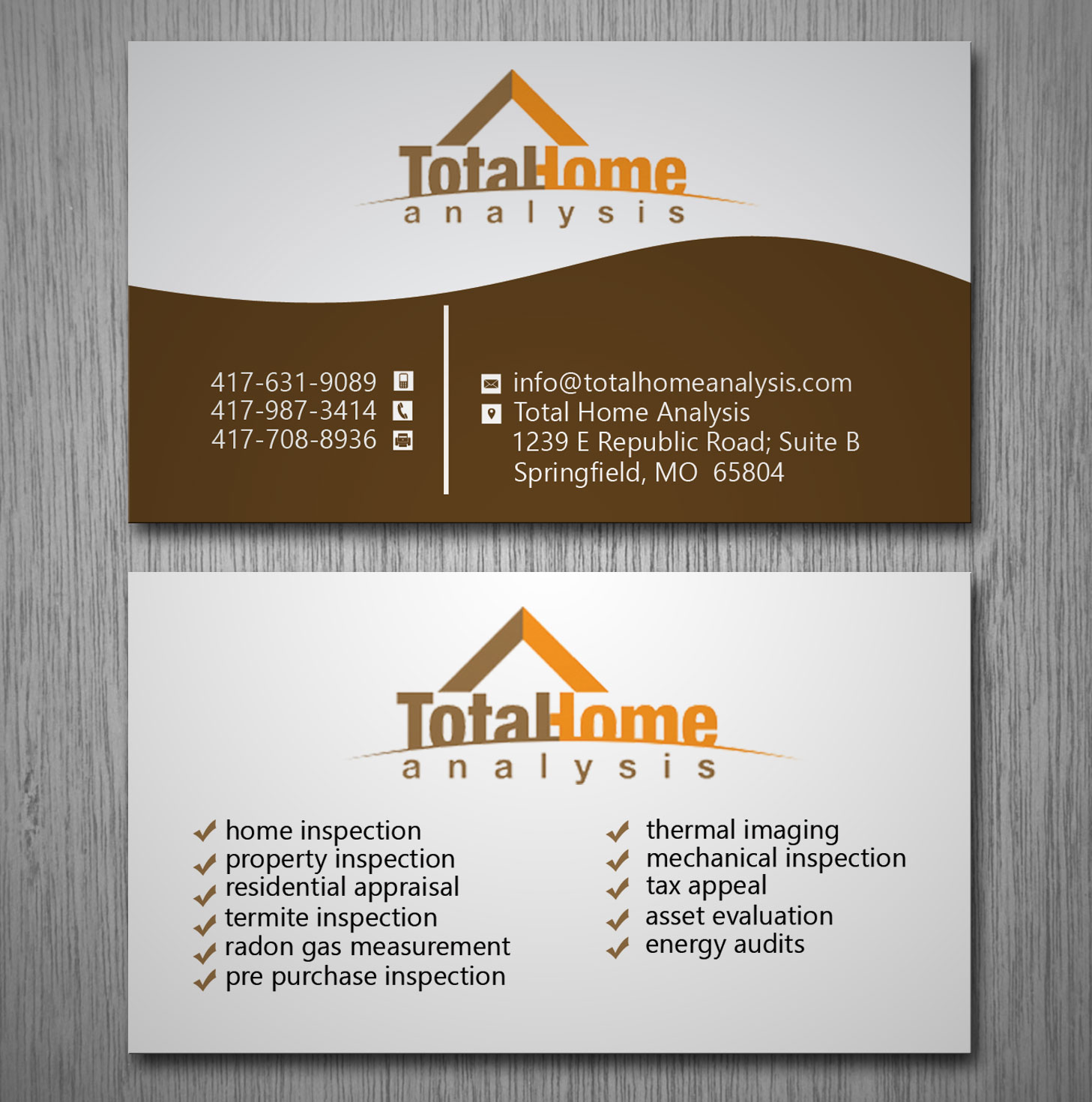 Business Card Design by Lanka Ama for Total Home Analysis | Design #7886173
