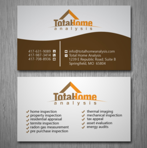 Business Card Design by Lanka Ama for Total Home Analysis | Design: #7886173
