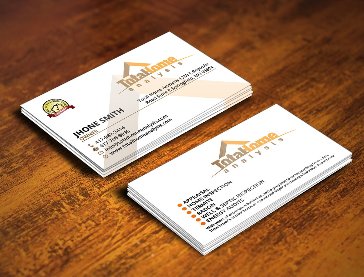 Business Card Design by Verified artistry for Total Home Analysis | Design #7891650