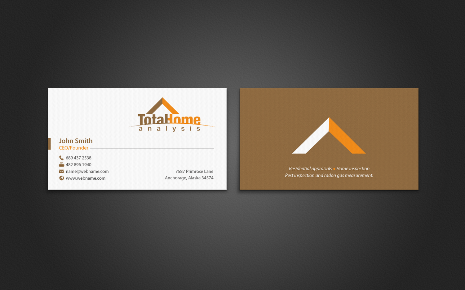 Business Card Design by chandrayaan.creative for Total Home Analysis | Design #7897337