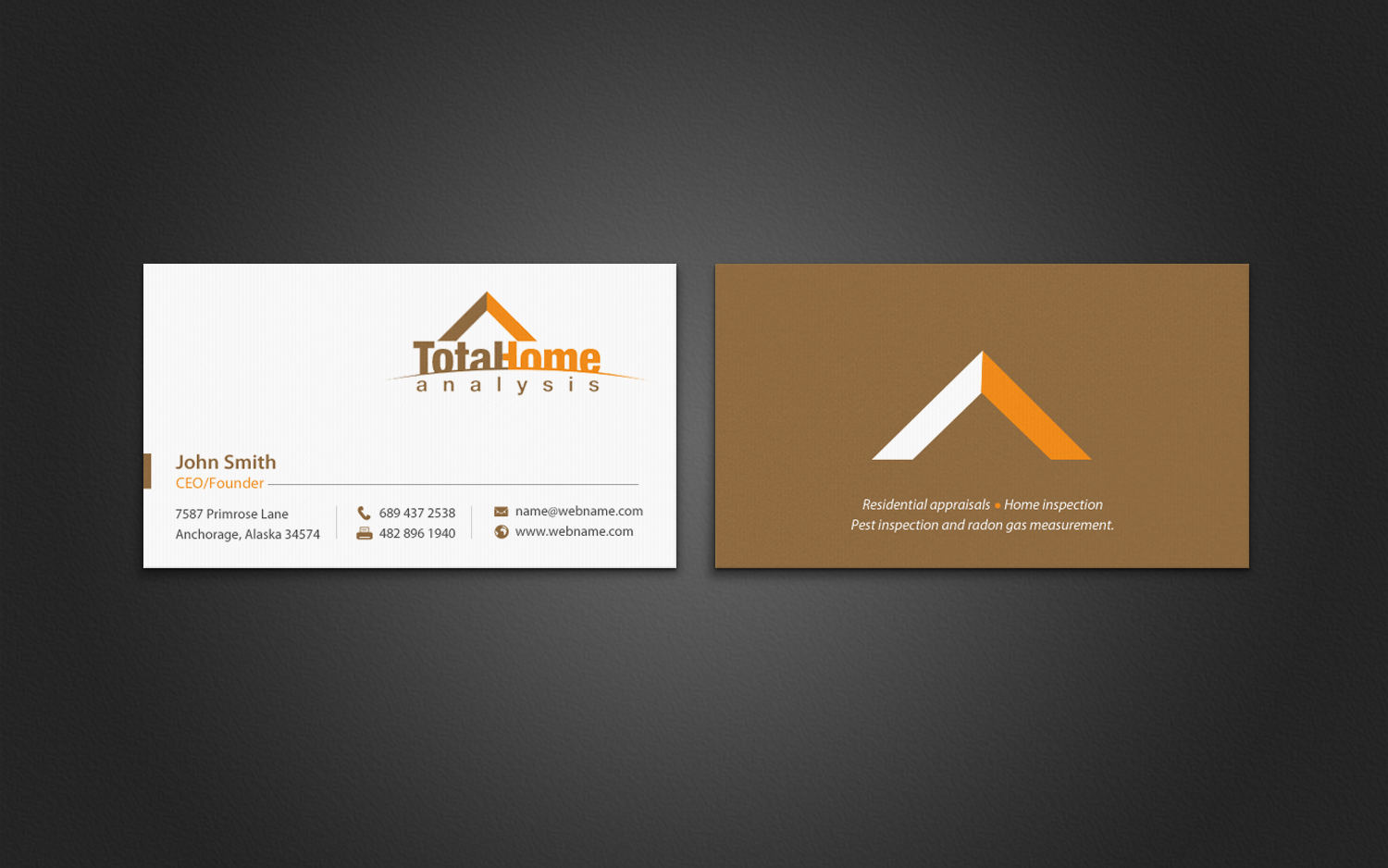 Business Card Design by chandrayaan.creative for Total Home Analysis | Design #7897340