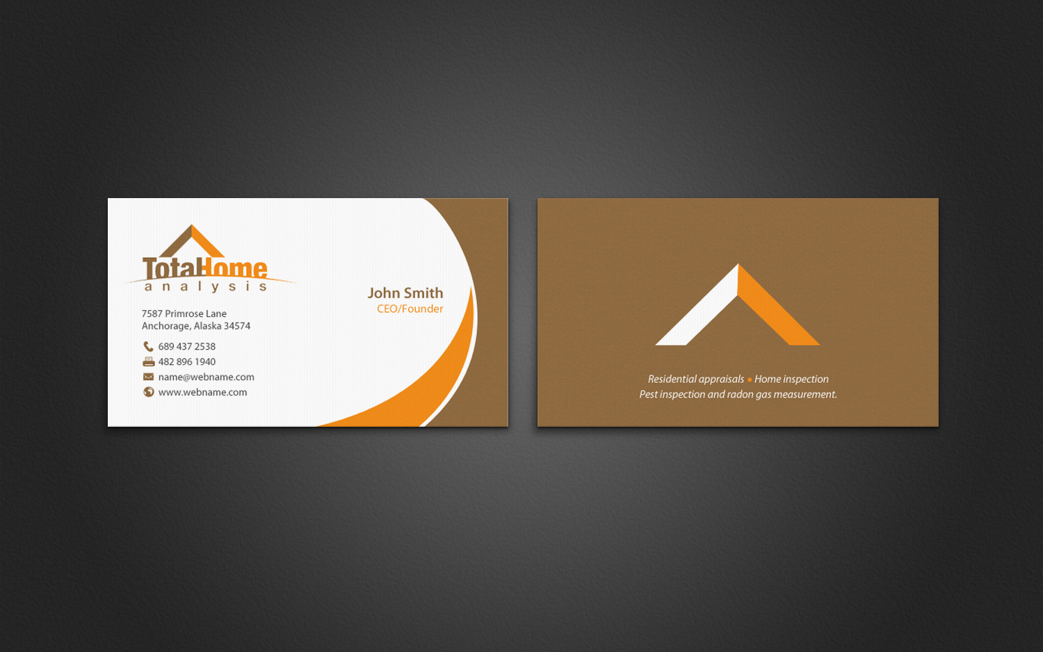 Business Card Design by chandrayaan.creative for Total Home Analysis | Design #7897342