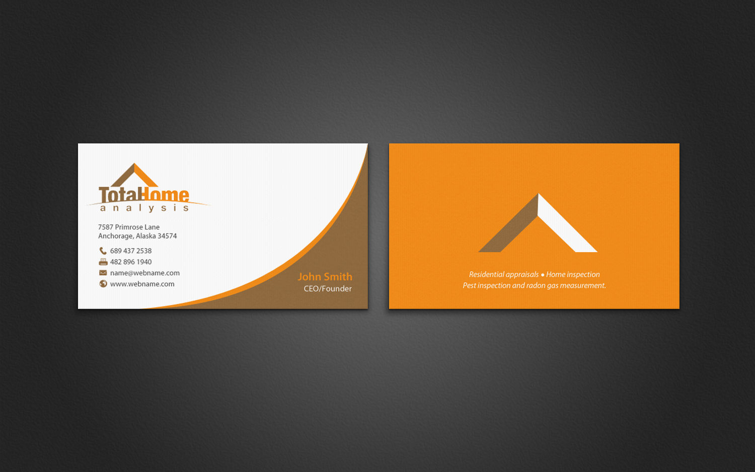 Business Card Design by chandrayaan.creative for Total Home Analysis | Design #7897359