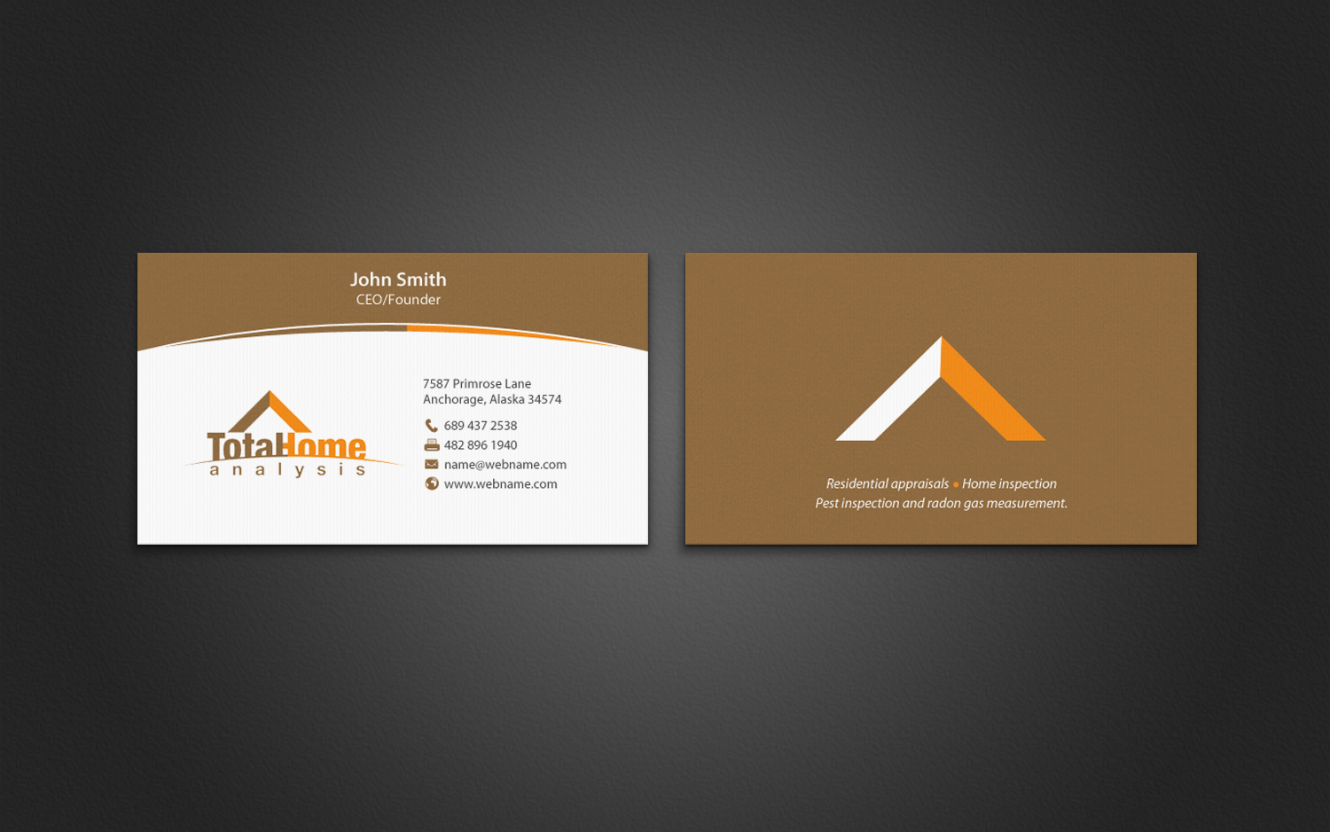 Business Card Design by chandrayaan.creative for Total Home Analysis | Design #7897362