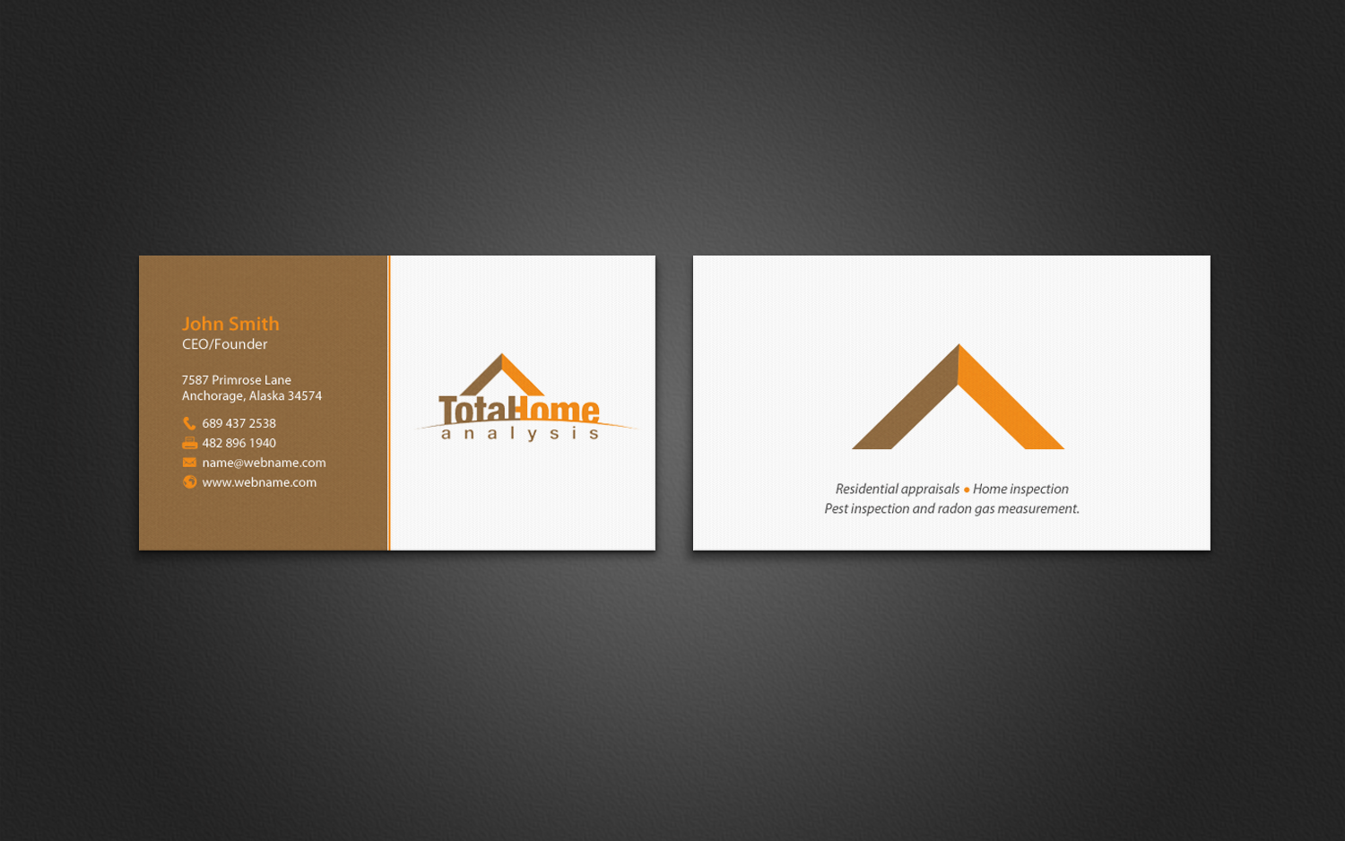 Business Card Design by chandrayaan.creative for Total Home Analysis | Design #7897364