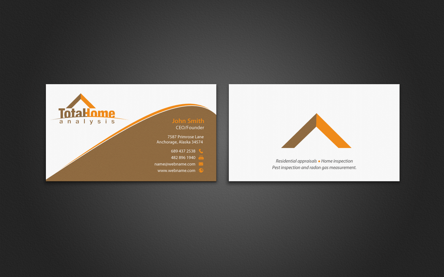 Business Card Design by chandrayaan.creative for Total Home Analysis | Design #7897366