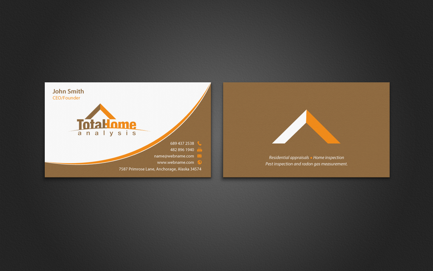 Business Card Design by chandrayaan.creative for Total Home Analysis | Design #7897367