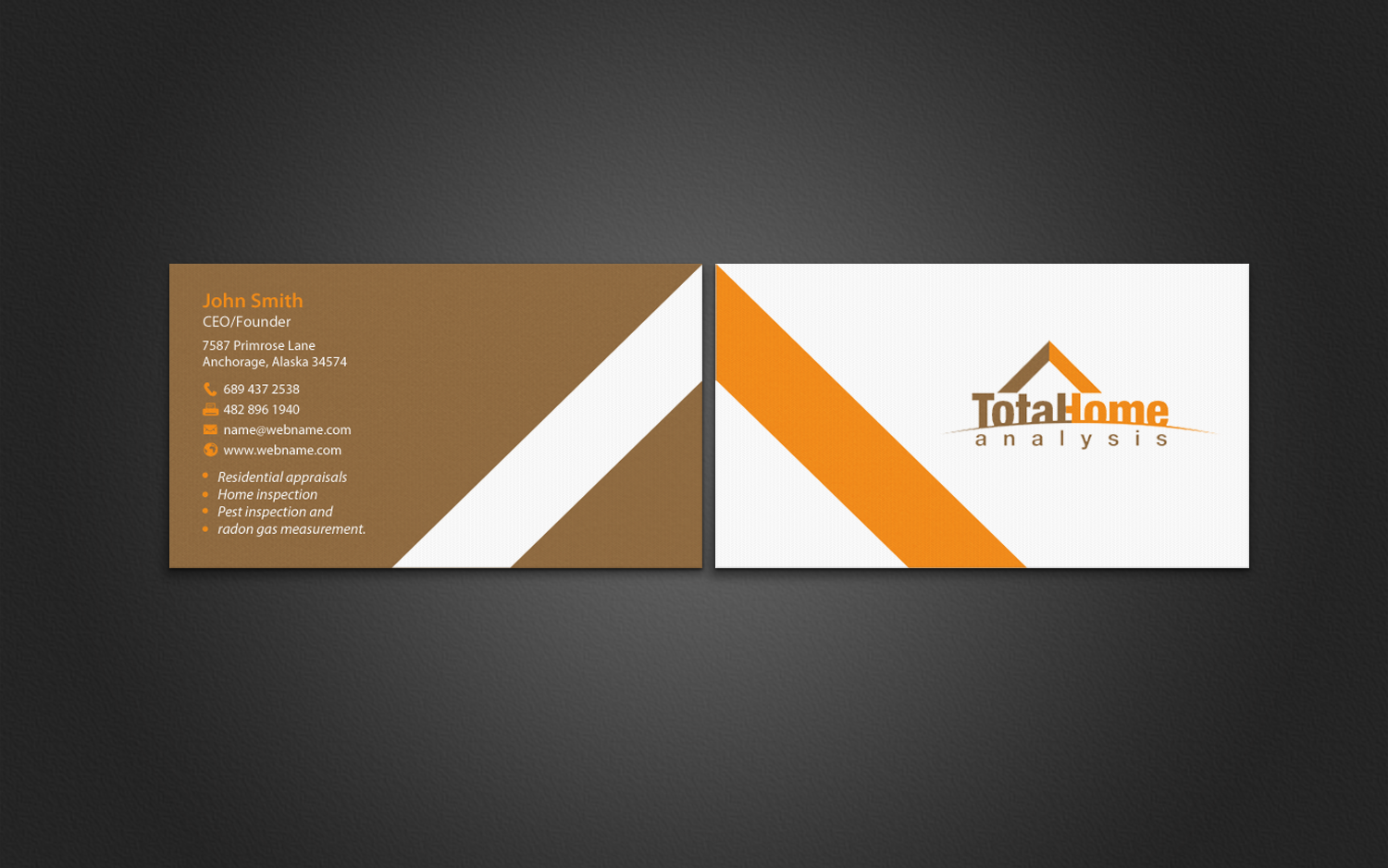 Business Card Design by chandrayaan.creative for Total Home Analysis | Design #7897378