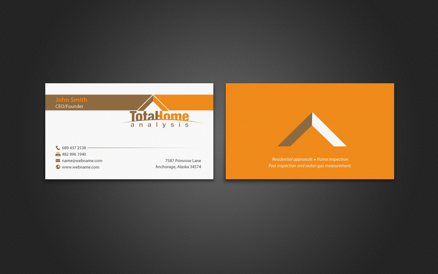 Business Card Design by chandrayaan.creative for Total Home Analysis | Design #7897380