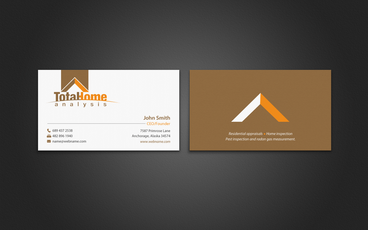 Business Card Design by chandrayaan.creative for Total Home Analysis | Design #7897383
