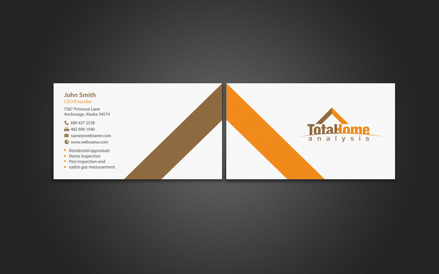 Business Card Design by chandrayaan.creative for Total Home Analysis | Design #7897384
