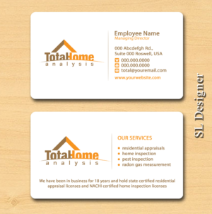 Business Card Design by SL Designer for Total Home Analysis | Design: #7880649