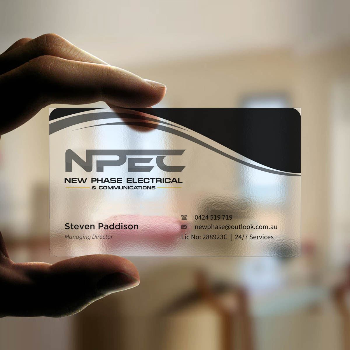 Business Card Design by INDIAN_Ashok for New Phase Electrical & Communications | Design #8437475