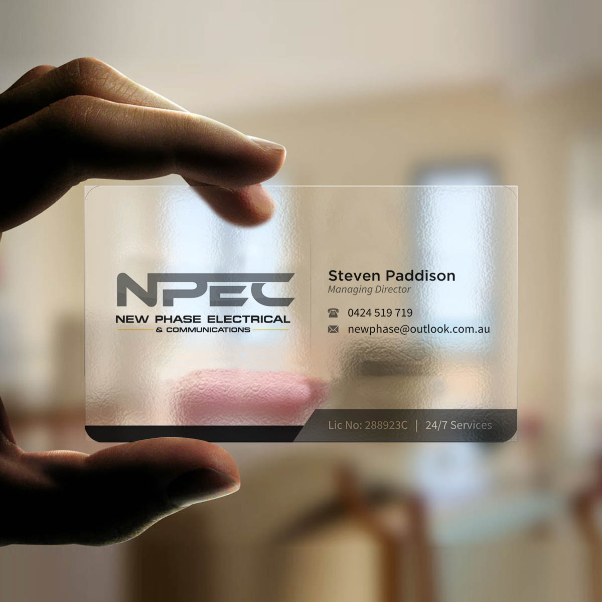 Business Card Design by INDIAN_Ashok for New Phase Electrical & Communications | Design #8437476
