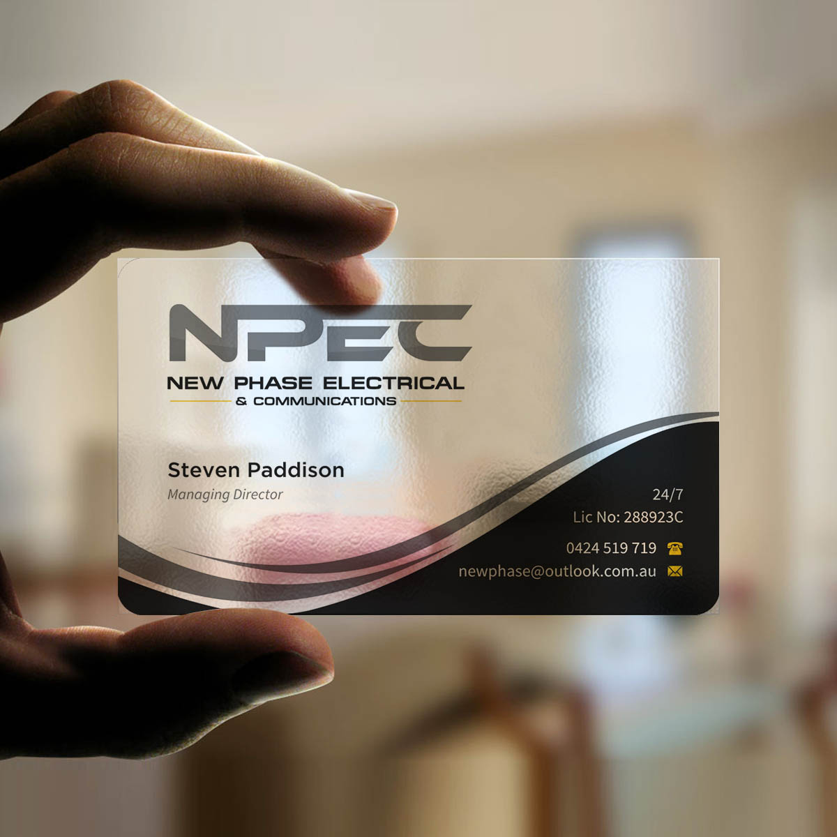 Business Card Design by INDIAN_Ashok for New Phase Electrical & Communications | Design #8437478