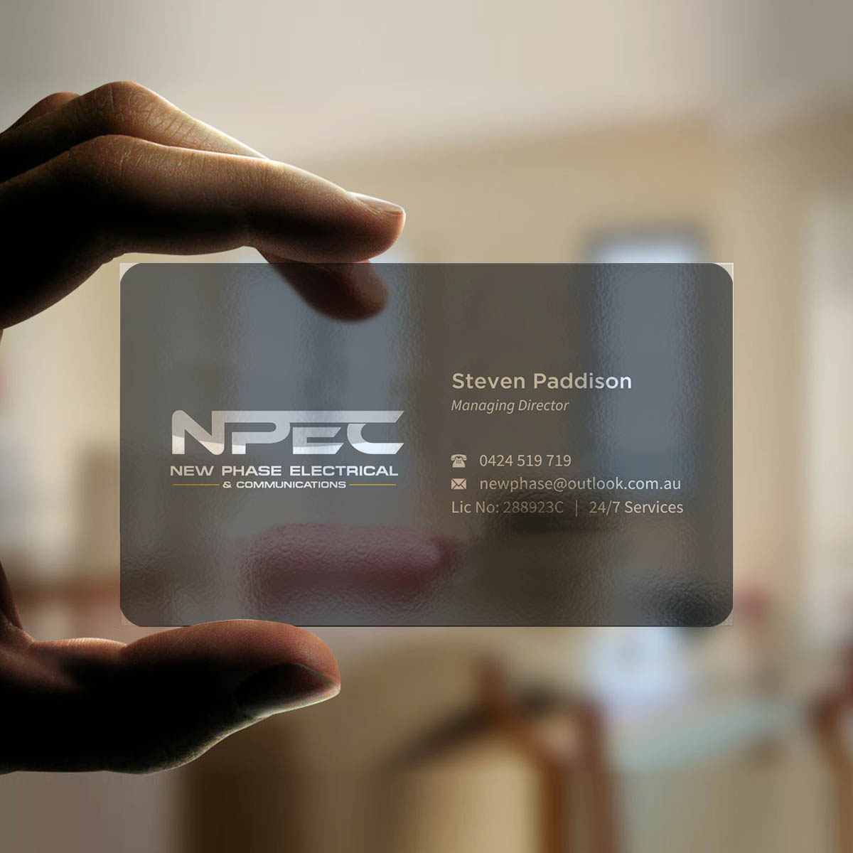 Business Card Design by INDIAN_Ashok for New Phase Electrical & Communications | Design #8437479