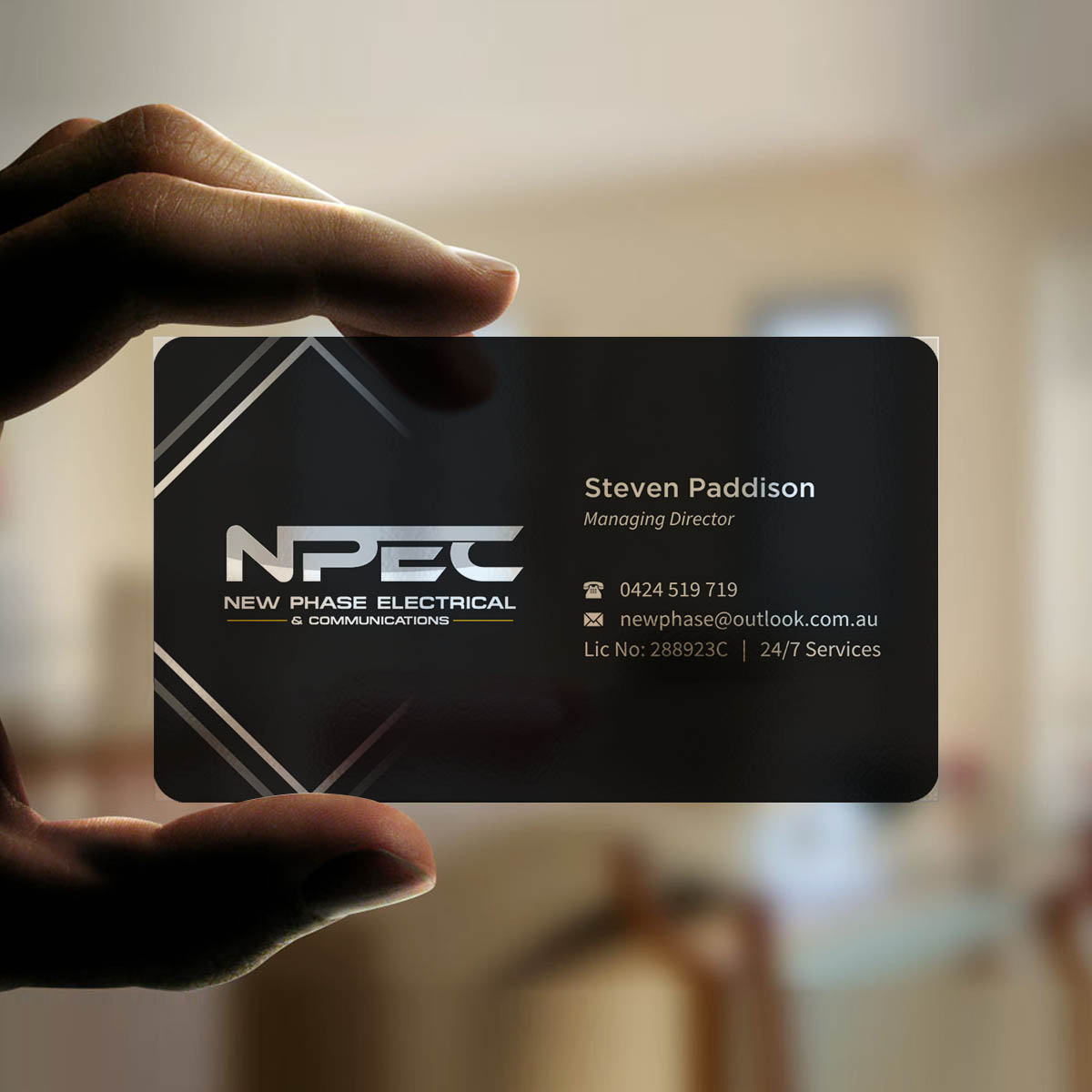Business Card Design by INDIAN_Ashok for New Phase Electrical & Communications | Design #8437480