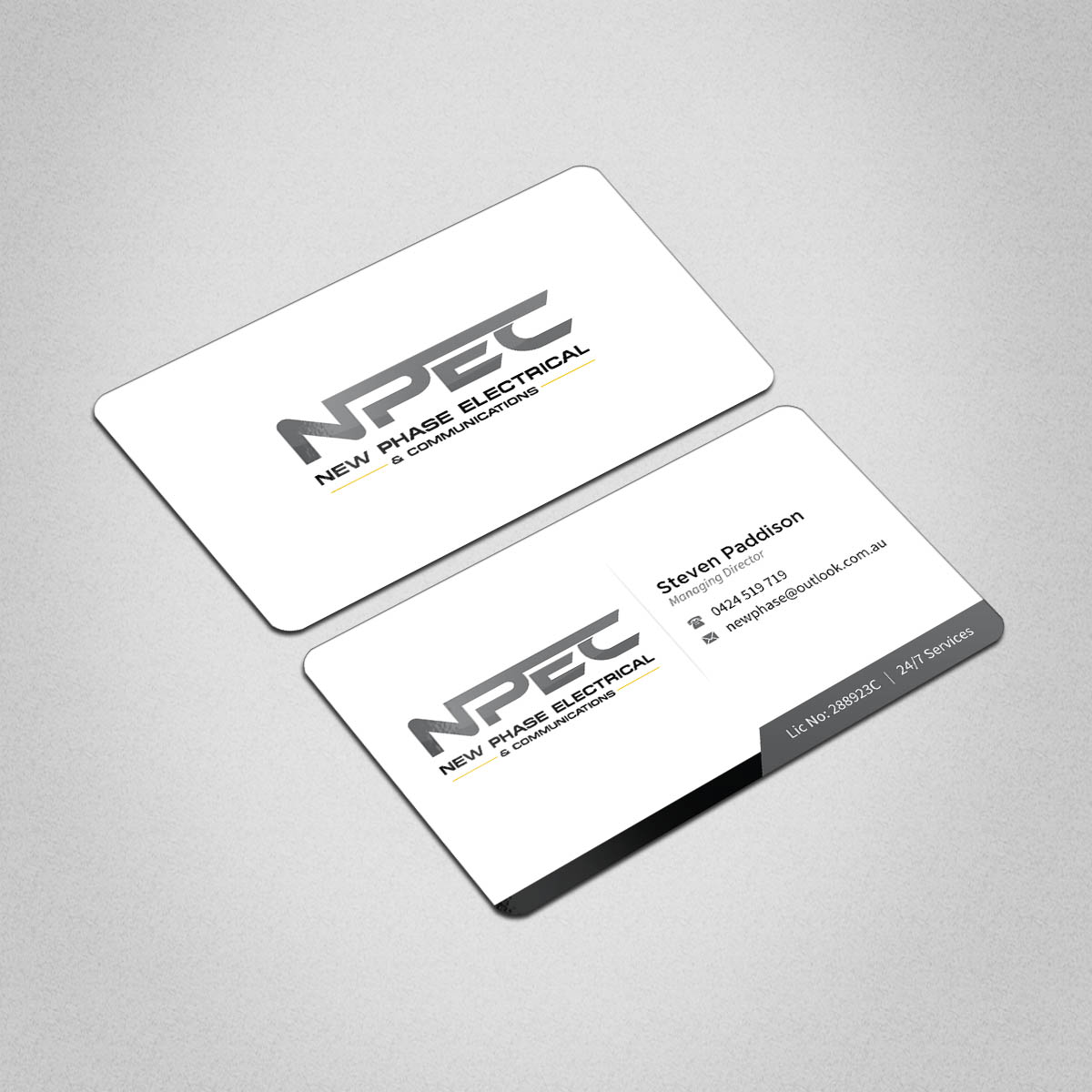 Business Card Design by INDIAN_Ashok for New Phase Electrical & Communications | Design #8437487