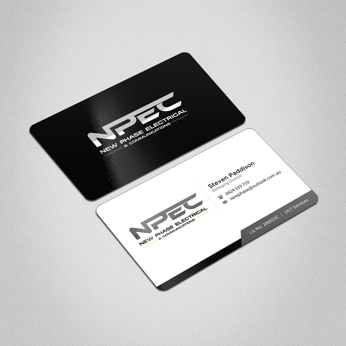 Business Card Design by INDIAN_Ashok for New Phase Electrical & Communications | Design #8437495