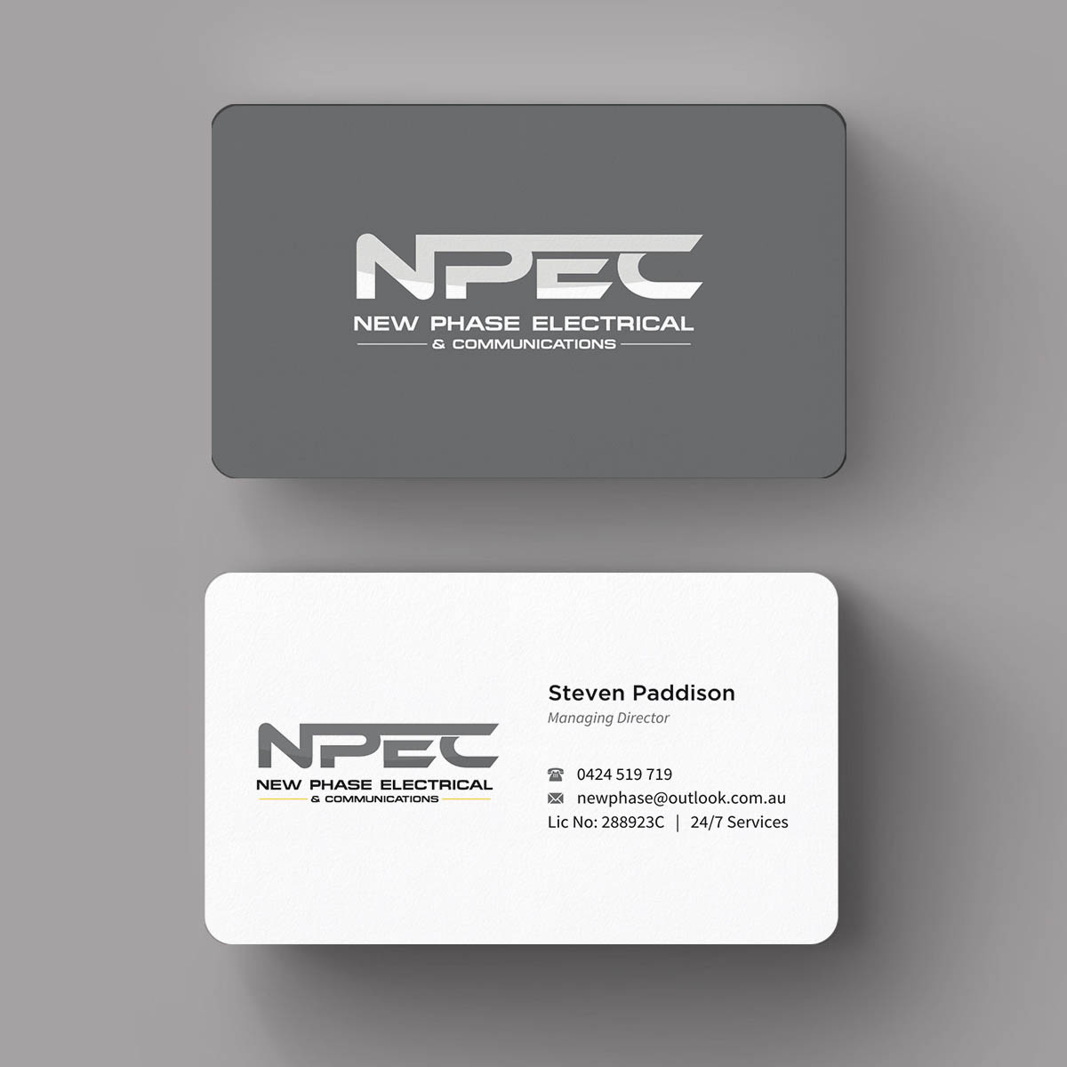 Business Card Design by INDIAN_Ashok for New Phase Electrical & Communications | Design #8437496