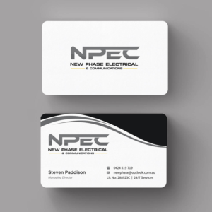 Business Card Design by INDIAN_Ashok for New Phase Electrical & Communications | Design: #8437497