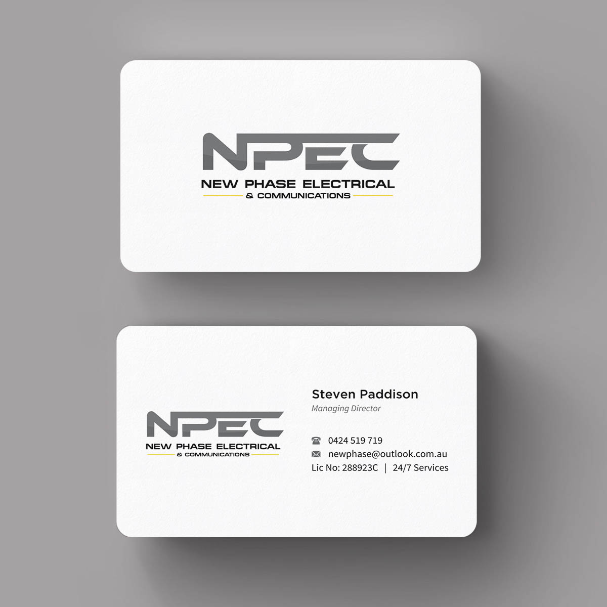 Business Card Design by INDIAN_Ashok for New Phase Electrical & Communications | Design #8437500