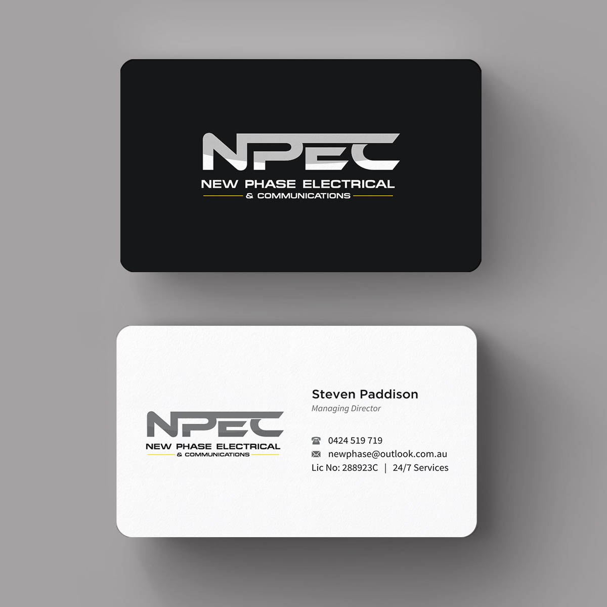 Business Card Design by INDIAN_Ashok for New Phase Electrical & Communications | Design #8437506